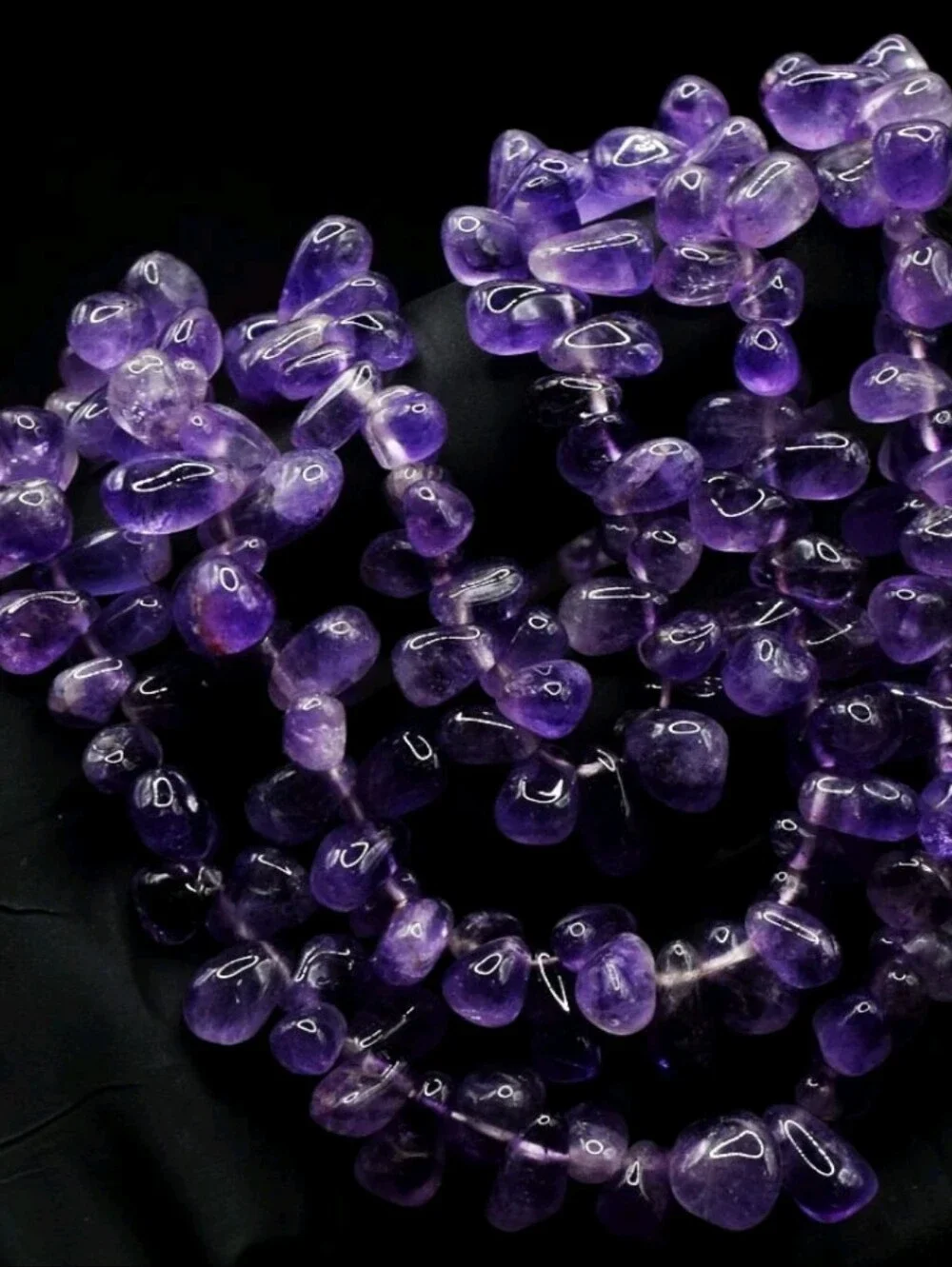 Multi‑Strand Amethyst Briolette Necklace - Purple Gemstone Jewelry